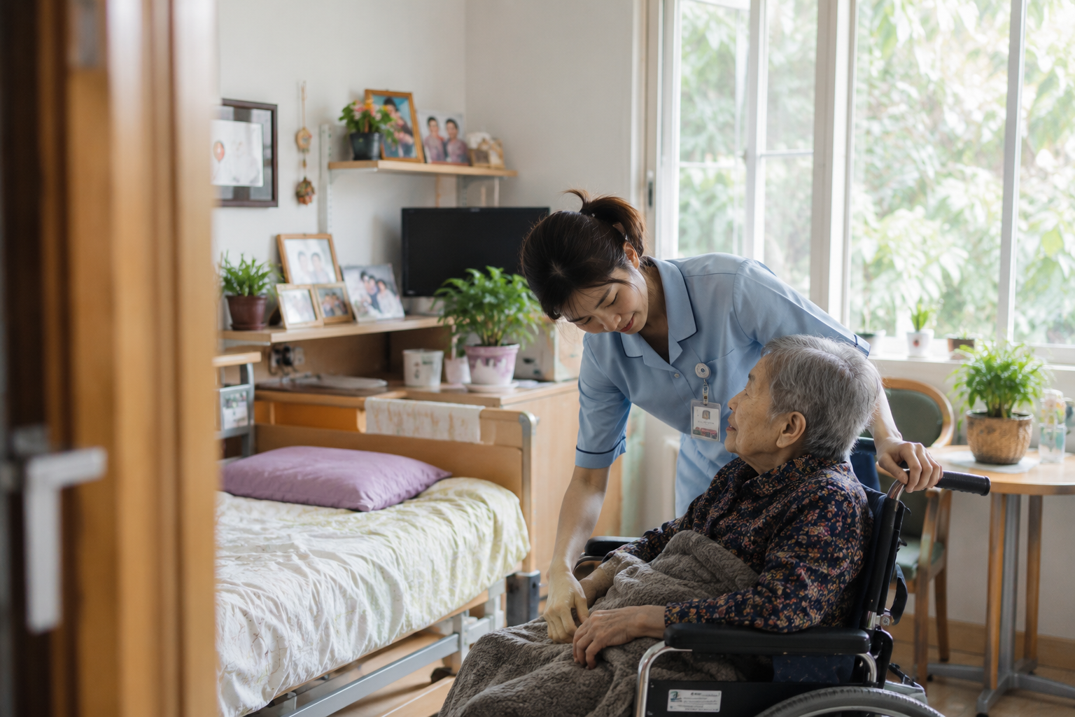 Học viên thực tập chăm sóc người cao tuổi tại nursing home